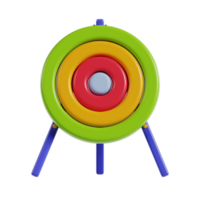 A colorful target with concentric circles, designed for archery or dart games. png