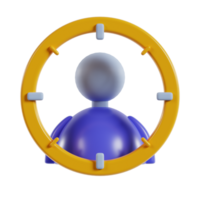 A stylized figure within a circular target, representing focus or selection. png
