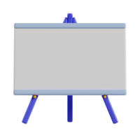 A blank easel board designed for presentations and brainstorming sessions. png