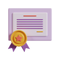 A stylized certificate with a medal, symbolizing achievement and recognition. png