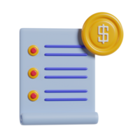 A notepad with bullet points and a dollar coin, symbolizing financial planning or budgeting. png