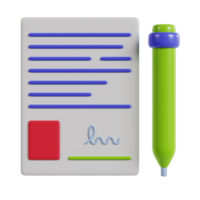 A colorful document with lines and a pen, symbolizing writing or note-taking. png