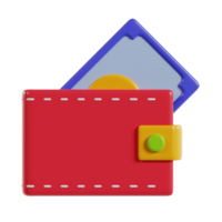 A colorful wallet with a card partially visible, representing finance and organization. png