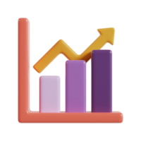 A colorful bar graph with an upward trend, representing growth and data analysis. png