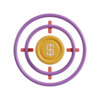 A circular target design featuring a dollar sign in the center, symbolizing financial focus. png