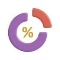 A colorful percentage symbol in a circular design, representing data or statistics. png