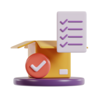 A 3D illustration of a checklist box with a checked mark, symbolizing organization and tasks. png