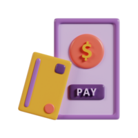 A colorful 3D representation of a payment card and a payment terminal. png