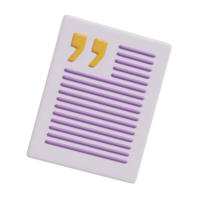 A document with quotation marks and lines, suggesting writing or note-taking. png