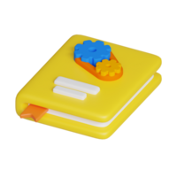 A colorful, playful notebook with gears, designed for creative ideas and organization. png