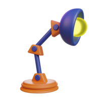 A colorful desk lamp with a flexible arm and a bright bulb, designed for illumination. png