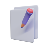 A stylized notepad with a colorful crayon, symbolizing creativity and note-taking. png