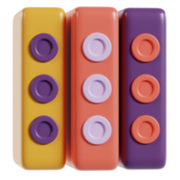 Colorful building blocks arranged in a row, designed for play and creativity. png