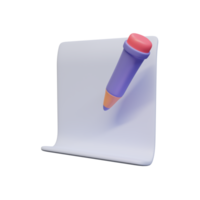 A stylized notepad with a colorful pencil, representing creativity and note-taking. png