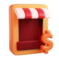 A colorful storefront icon featuring a dollar sign, symbolizing commerce and business transactions. png