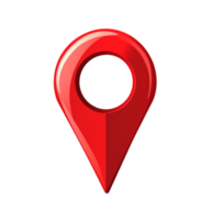 Location Icon red pin point, map address pointer symbol isolated on transparent background png