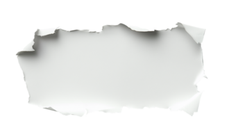 Torn white paper sticker isolated on transparent background png