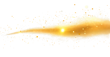 Magical Light Effect with yellow Sparks and Dust Particles isolated on transparent background png