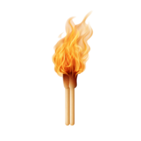 Burning Torch with Bright Flames Symbol of Energy and Passion png