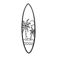 Surfboard Design Art for Coastal Projects vector