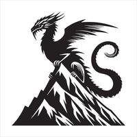 Mystical Mythical Creatures in Monochrome vector