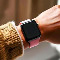 A Smartwatch Mockup With a Black Blank Screen photo