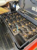 Modular rectangular battery pack with multiple cells, ideal for powering electric vehicles and heavy machinery photo