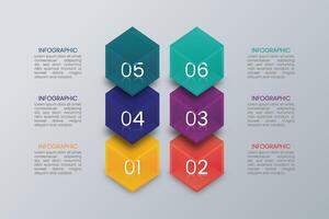 3D Cube Infographic Template Design vector