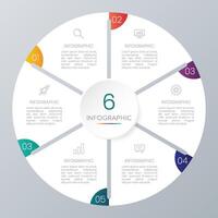 infographic template with 6 options vector