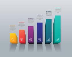 3D Infographic Bar Chart Template vector