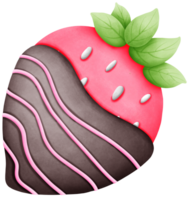 Cute Watercolor Valentines Day Strawberry. Hand Drawn Art for Digital and Craft Projects png