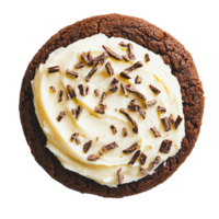 Directly Above View of Chocolate Cookie with Cream Cheese Frosting png