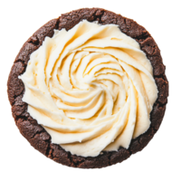 Bird's-Eye View of Chocolate Cookie and Cream Cheese Frosting png