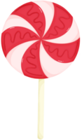 Red lollipop isolated on white on a stick png