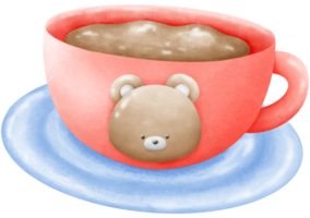 Brown bear coffee cup png
