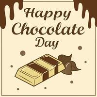 Happy chocolate day poster, with dark brown background vector
