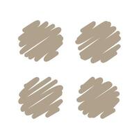 Artistic round scribble outline hand drawn marker pen set. vector