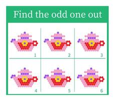 Puzzle game for kids. Task for development of attention and logic. Cartoon kettle. vector
