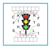 Puzzle game for kids. Read the word. vector