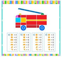 Math activity for kids. Need to find the correct answer. Preschool worksheet activity. illustration. Flat design vector