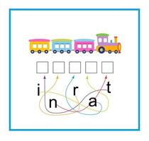 Puzzle game for kids. Read the word. vector