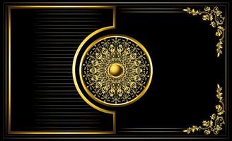 golden frame mandala invitation background vector