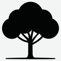Simple Tree Silhouette In White Background. Black Tree Silhouette Icon. Tree Icon Isolated. vector