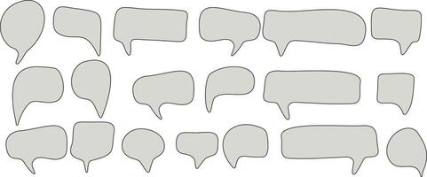 Gray speech bubbles with outline vector
