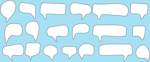 White speech bubbles with outline for design vector