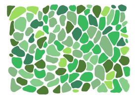 Abstract shapes such as stones of various green colors hand drawn vector