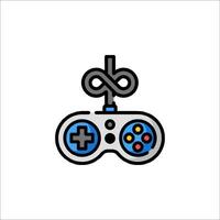 A game controller icon with a blue and black color scheme vector