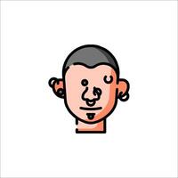 A cartoon man's face with a nose and a nose ring vector