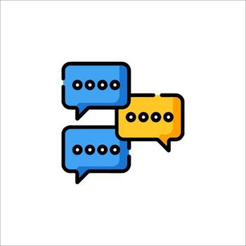 Two speech bubbles with dots on them vector