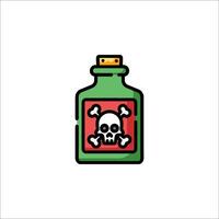 A bottle with a skull and bones inside vector